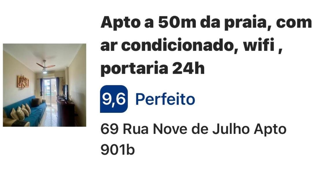Apto A 50M Da Praia, Com Ar Condicionado, Wifi , Portaria 24H Прая Гранде Екстериор снимка